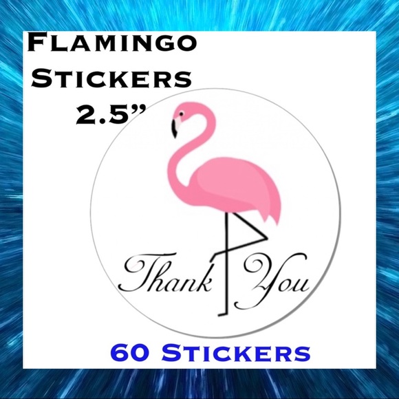 60 2.5” Flamingo Stickers PRICE IS FIRM - Picture 2 of 3